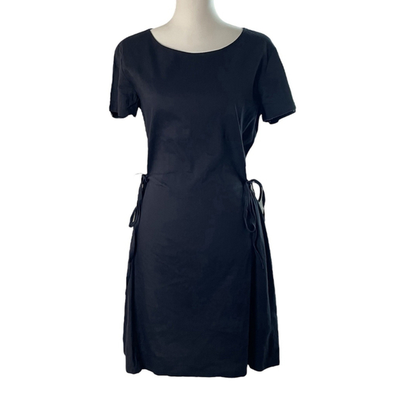 Theory Vormond Linen Summer Vacation Short Dress Navy Blue Size 8 - Picture 1 of 5
